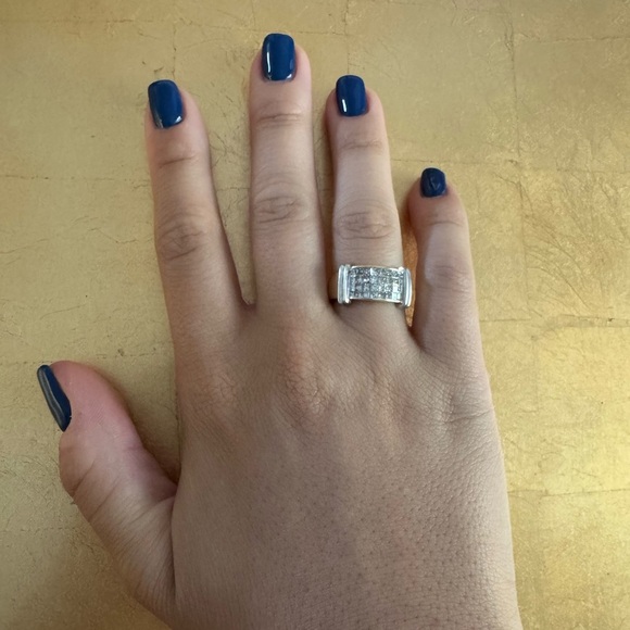 14K Yellow and White Gold Channel Set Band Ring Wedding Anniversary size 7 - Picture 3 of 8